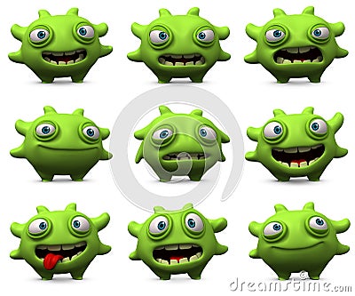 Cute green monster Stock Photo