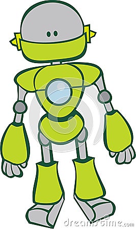 Cute green robot Vector Illustration