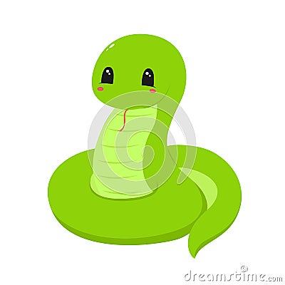 Cute Green Snake Vector Illustration Vector Illustration