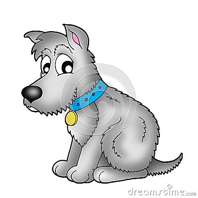 Cute grey dog Cartoon Illustration
