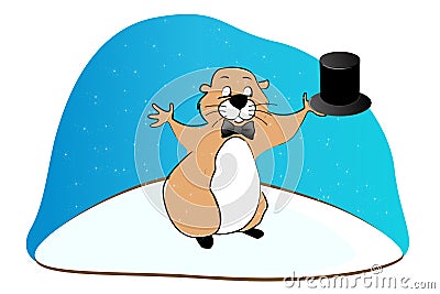 Cute Groundhog Day Vector Illustration