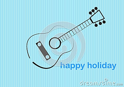 Cute guitar art brush style in beautiful holiday vector illustrations Vector Illustration