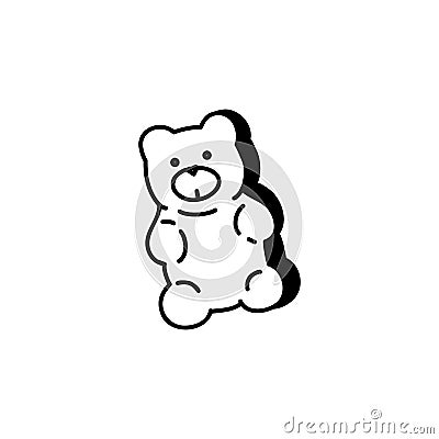 Cute gummy bear. Jelly candy Vector Illustration