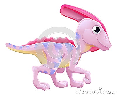 Cute Hadrosaur Cartoon Dinosaur Vector Illustration