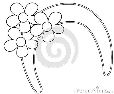 A cute hairpiece with three flowers Stock Photo