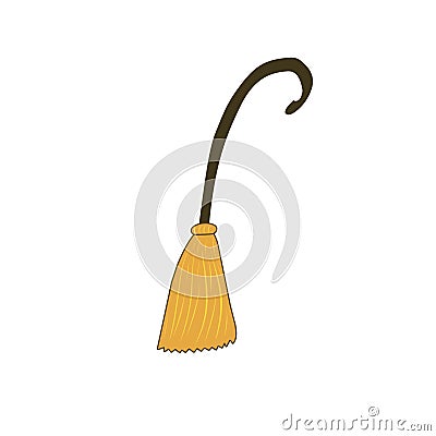 Cute Halloween vector broom ilustration Stock Photo