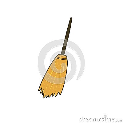 Cute Halloween vector broom ilustration Stock Photo