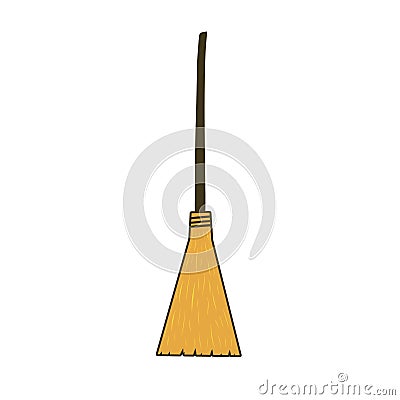 Cute Halloween vector broom ilustration Stock Photo