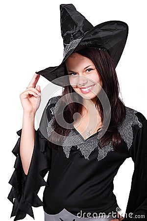 Cute Halloween Witch Stock Photo