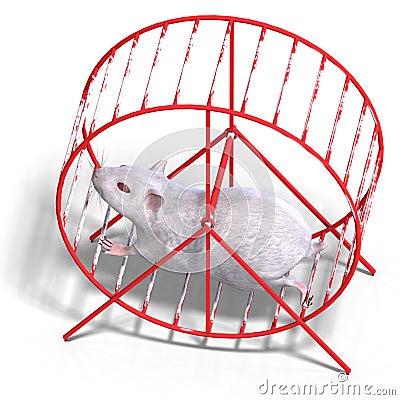 Cute hamster in a hamster wheel Stock Photo