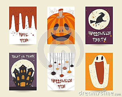 Cute hand drawn doodle halloween objects collection Vector Illustration