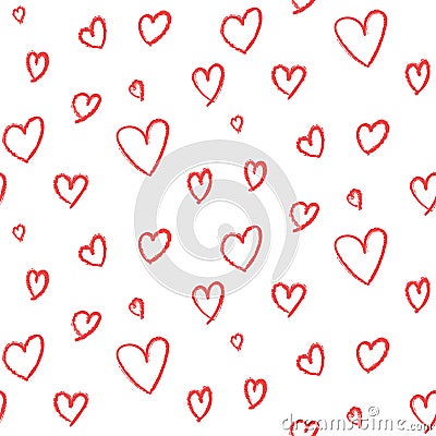 Cute hand drawn hearts pattern Stock Photo