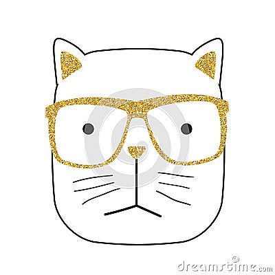 Cute Handdrawn Cat Vector Illustration Vector Illustration