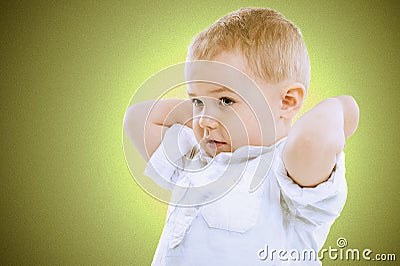 Cute handsome little boy Stock Photo