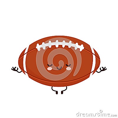 Cute happy american football rugby ball Vector Illustration