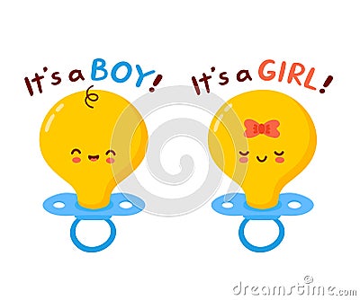 Cute happy baby nipple character Vector Illustration