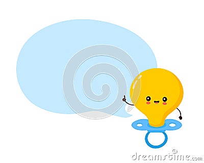 Cute happy baby nipple character Vector Illustration