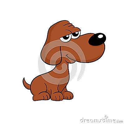 Cute happy brown dog cartoon illustration - isolated Vector Illustration