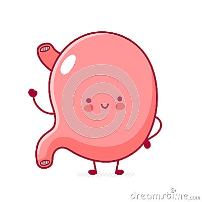 Cute happy funny stomach organ Vector Illustration