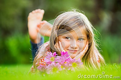 Cute happy little girl Stock Photo