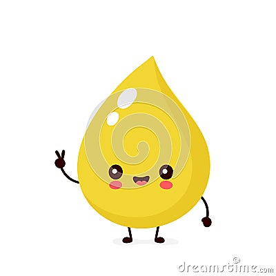 Cute happy smiling urine drop character Vector Illustration