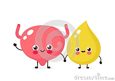 Cute happy smiling urine drop Vector Illustration