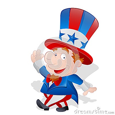 Cute Happy Uncle Sam Stock Photo