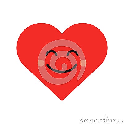 Cute heart emoji. Smiling face icon Vector Illustration