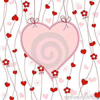 Cute heart frame Vector Illustration