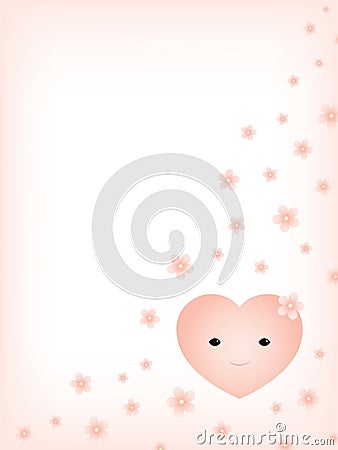 Cute heart vertical background Vector Illustration