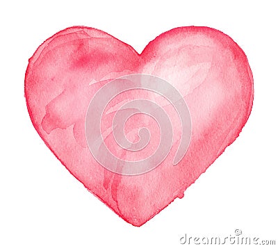 Cute Heart. Watercolor illustration Stock Photo