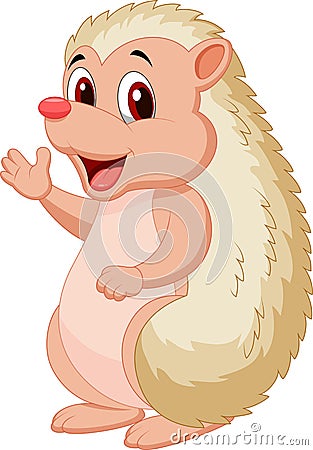 Cute hedgehog cartoon Vector Illustration