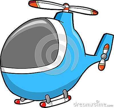 Cute Helicopter Vector Vector Illustration