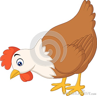 Cute Hen cartoon Vector Illustration