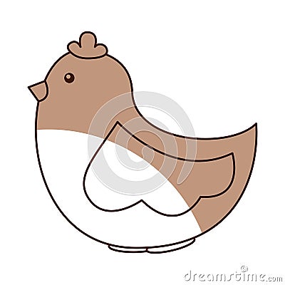 Cute hen drawing icon Vector Illustration