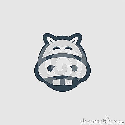 Cute hippo monogram design logo inspiration Vector Illustration