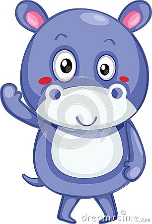 cute hippopotamus Vector Illustration