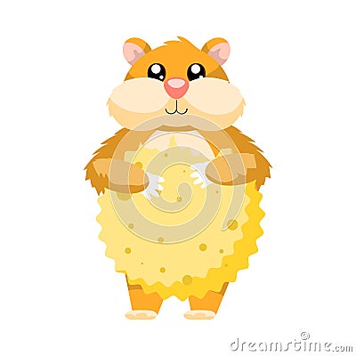 A cute homemade hamster with a cracker Stock Photo