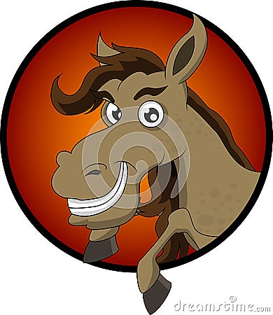 Cute horse head cartoon Cartoon Illustration