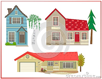 Cute houses Vector Illustration
