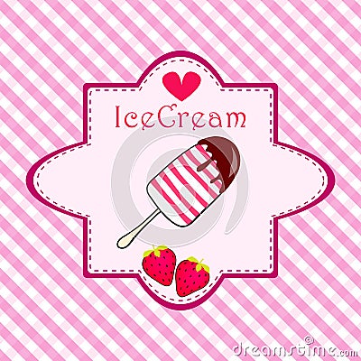 Cute ice cream illustration Vector Illustration