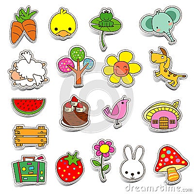 Cute icons Vector Illustration