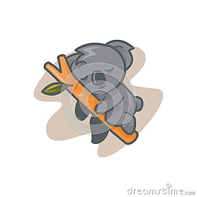 Cute illustration of koala asleep Vector Illustration