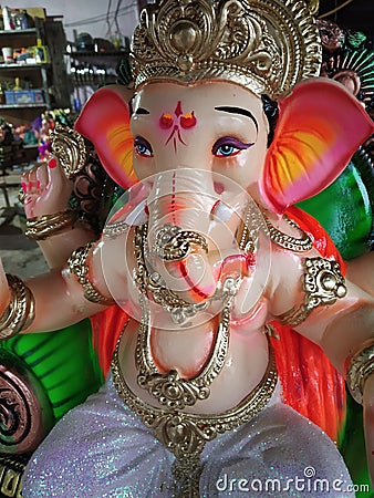 Cute Indian God Little lord Ganesha Editorial Stock Photo