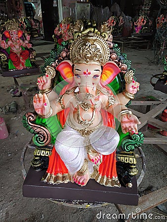 Cute Indian God Little lord Ganesha Editorial Stock Photo