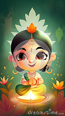 A cute Indian wallpaper about relief, superstition, astrology, strengthening luck and destiny. Stock Photo