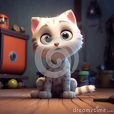 a cute and innocent of little cat Stock Photo