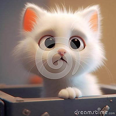 a cute and innocent of little cat Stock Photo