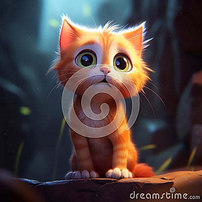 a cute and innocent of little cat Stock Photo