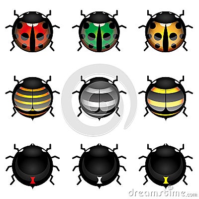 Cute insect collection Vector Illustration